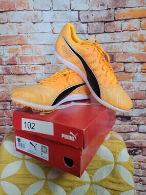 Puma evoSPEED Distance 11 Track Spikes Running Shoes Size 10 Orange